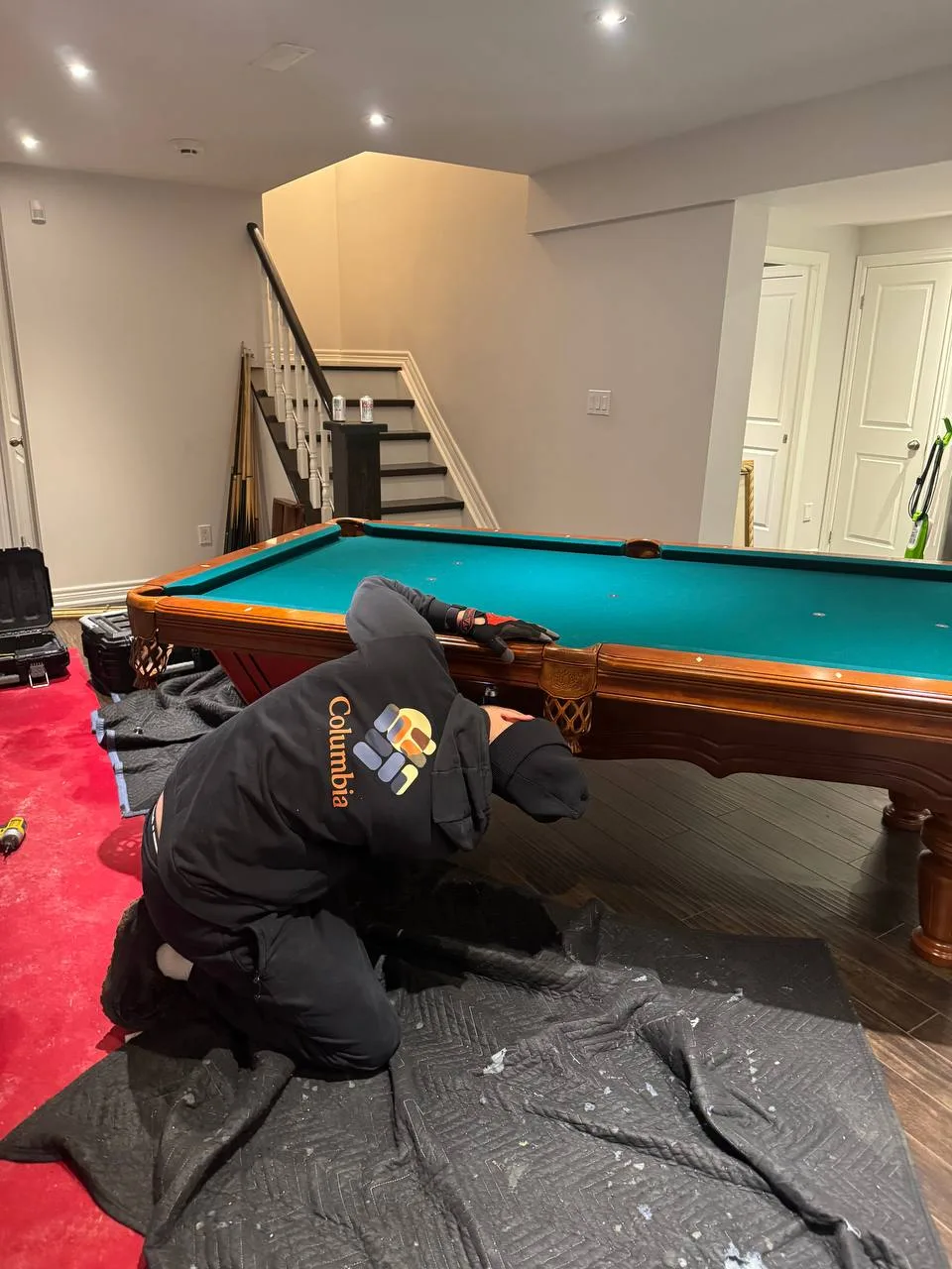 Pool table moving