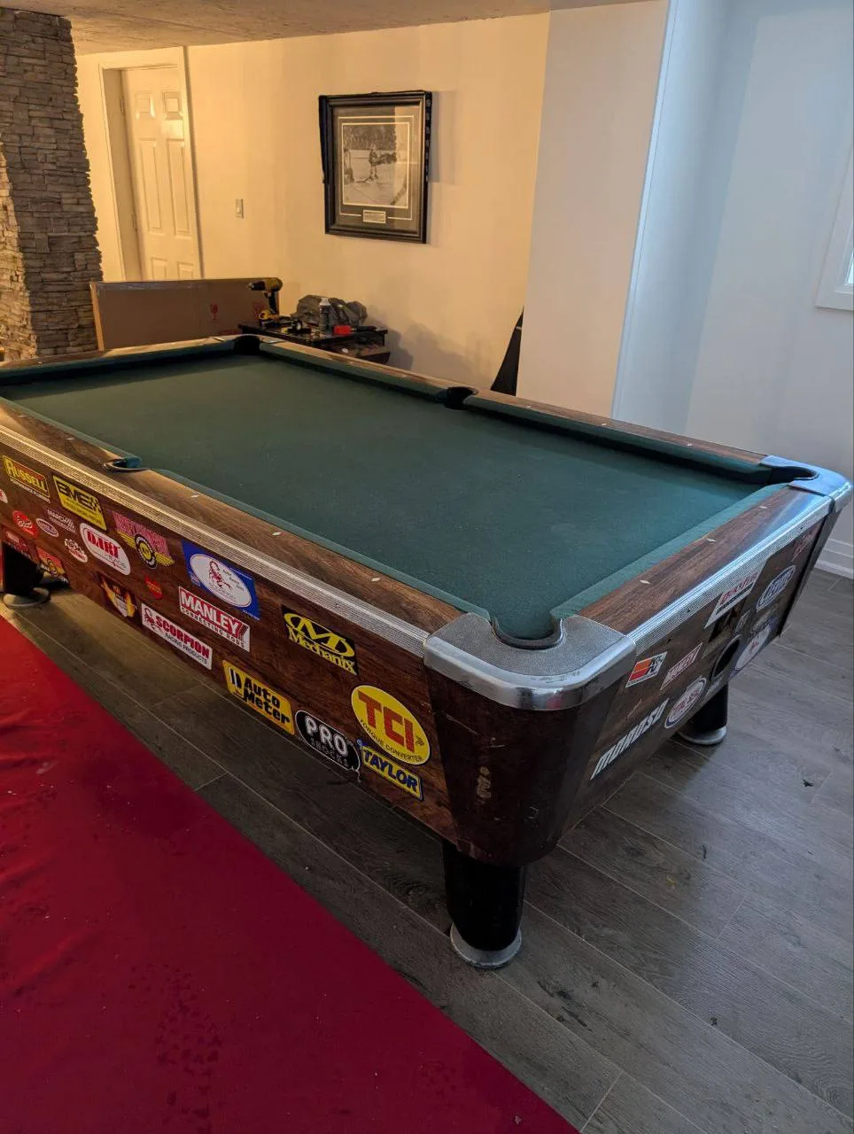 Pool table disassembly