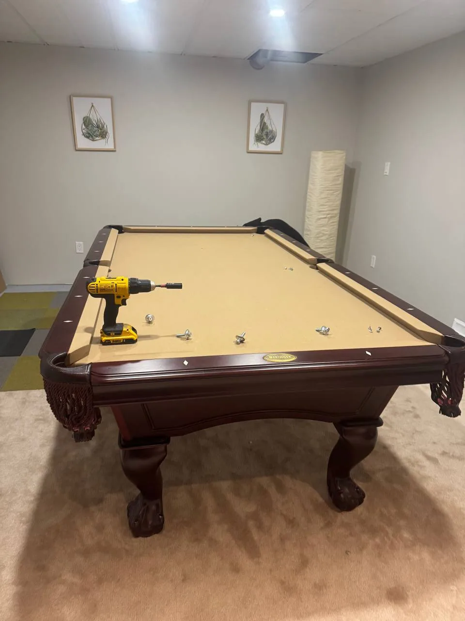 Pool table room setup